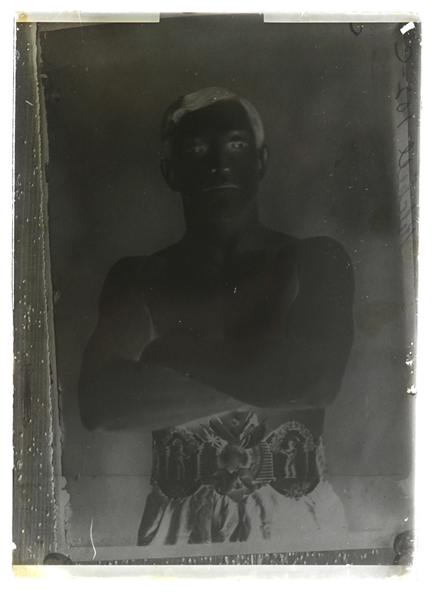 1910s Stanley Ketchel 5”x7” Glass Negative by Percy Dana