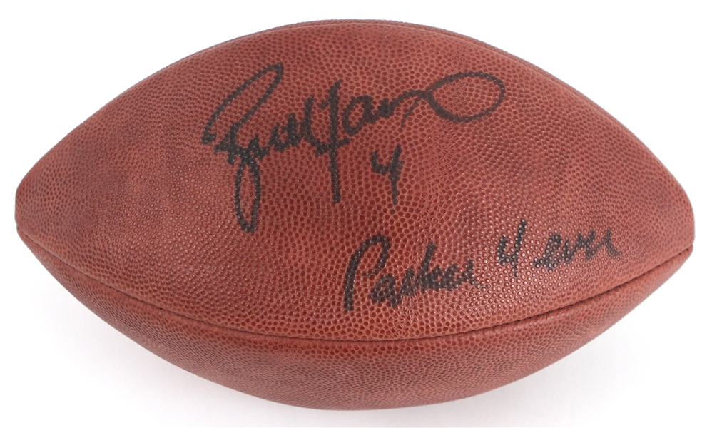 2000s Brett Favre Green Bay Packers Signed & Inscribed "Packer 4 Ever" ONFL Tagliabue Football (JSA)