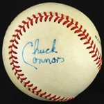 1970-1986 Chuck Connors Autographed OBNL Baseball (MEARS LOA/JSA)