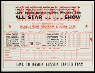 1960s D'Lall's Fight Program & Score Card w/ Ruben Carter vs Sugar Nando and more 