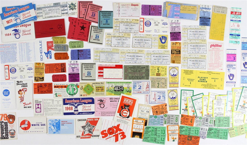 1950s-2000s Baseball, Basketball and Football Ticket Stubs, Schedules, Postcards and more (Lot of 130+)