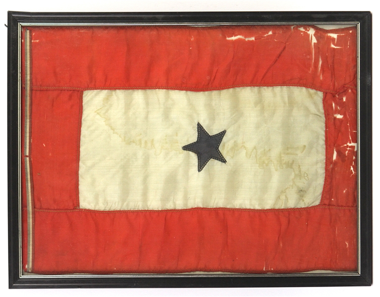 1917-1919 WWI 13"x 17" Framed Service Flag & Certificate of Appreciation for Patriotic Service, and Apron 