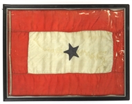 1917-1919 WWI 13"x 17" Framed Service Flag & Certificate of Appreciation for Patriotic Service, and Apron 