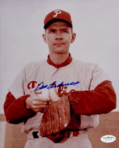 1957-60 Philadelphia Phillies Don Cardwell Auto 8x10 Color Photo *JSA*
