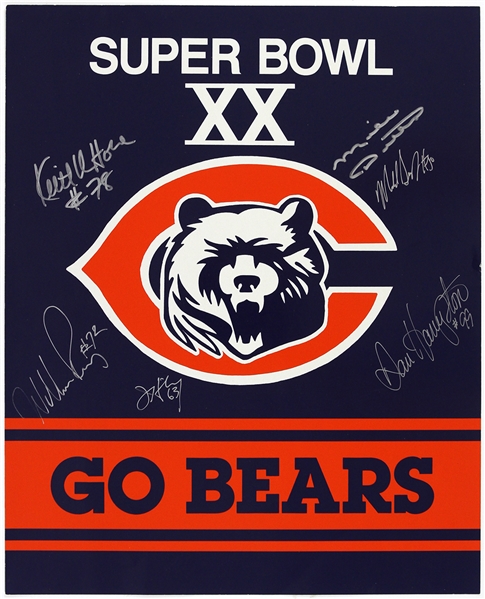 1986 Chicago Bears Multi-Signed Super Bowl XX 16"x 20" Poster (JSA) 