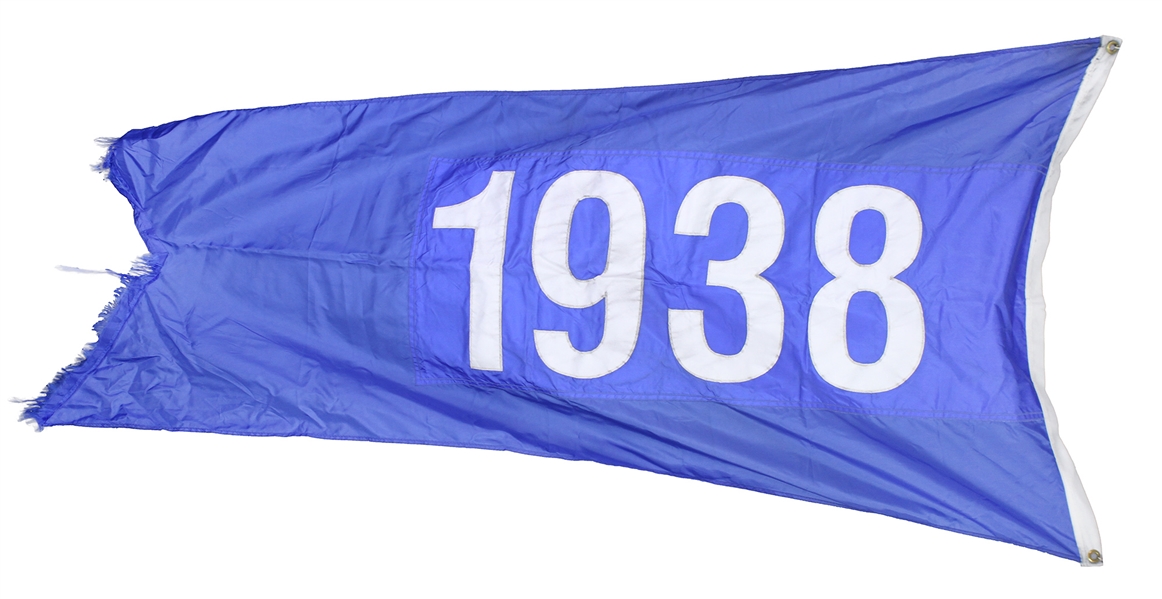 1938 NL Pennant Winning Chicago Cubs Wrigley Field 35"x 70" Stadium Flag (MEARS LOA)