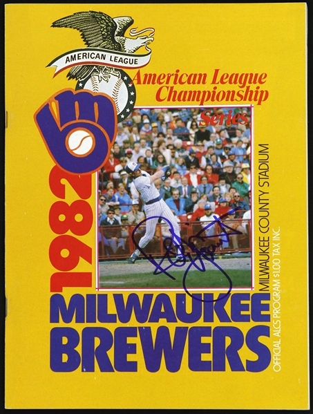 1982 Robin Yount Milwaukee Brewers Signed American League Championship Program (JSA)