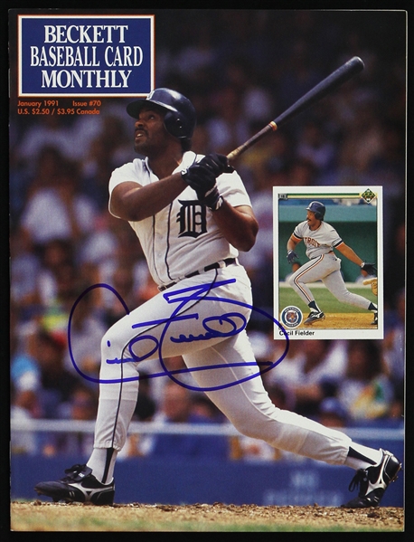 1991 Cecil Cooper Detroit Tigers Signed Beckett Baseball Card Monthly (JSA)