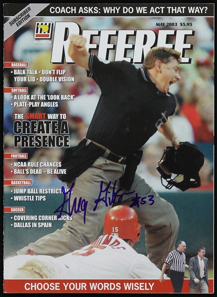 2003 Greg Gibson MLB Umpire Signed Referee Magazine (JSA)