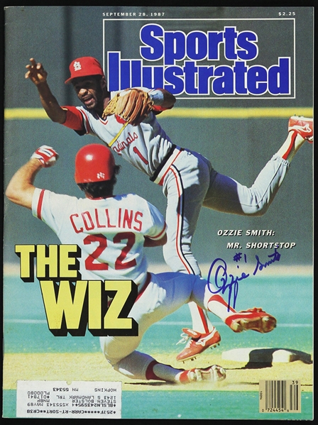 1987 Ozzie Smith St. Louis Cardinals Signed Sports Illustrated (JSA)