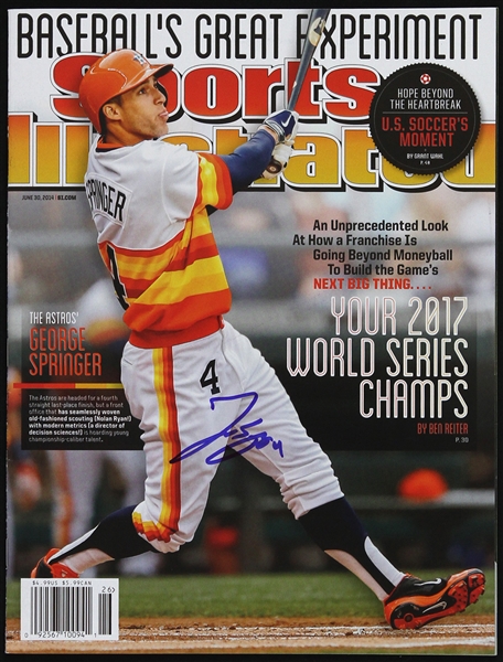 2014 George Springer Houston Astros Signed Sport Illustrated (JSA)