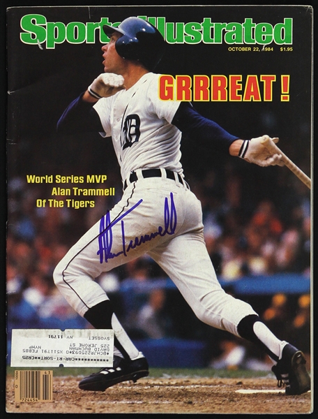 1984 Alan Trammell Detroit Tigers Signed Sports Illustrated (JSA)