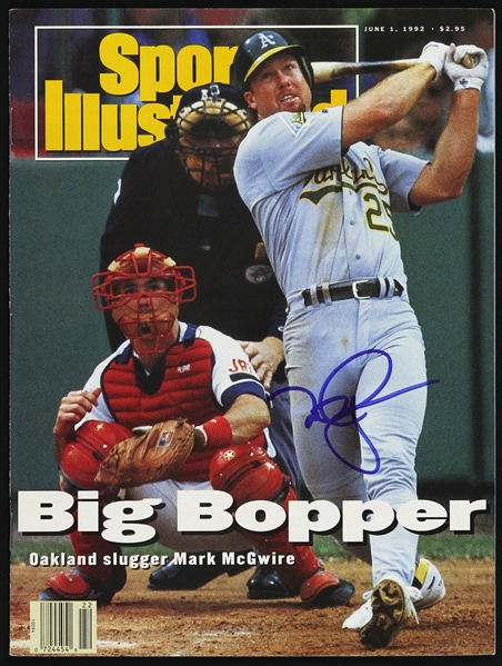 1992 Mark McGwire Oakland As Signed Sports Illustrated (JSA)