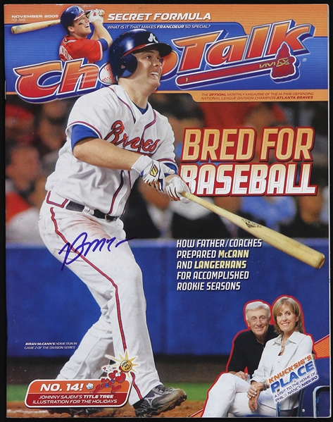 2005 Brian McCann Atlanta Braves Signed Choptalk Magazine (JSA)