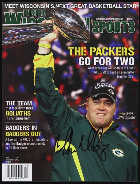 2011 Mike McCarthy Green Bay Packers Signed Inside Wisconsin Sports (JSA)