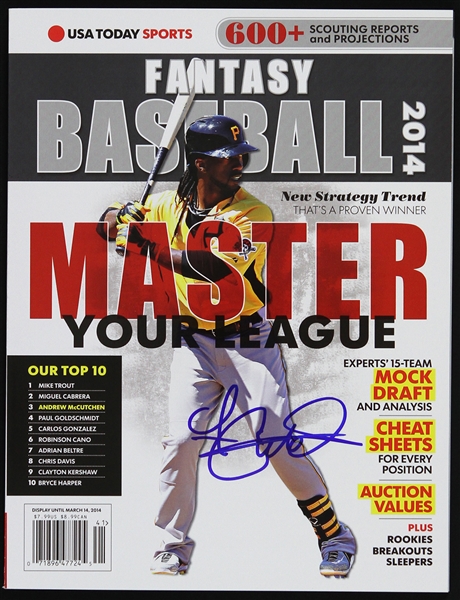 2014 Andrew McCutchen Pittsburgh Pirates Signed Fantasy Baseball Magazine (JSA)