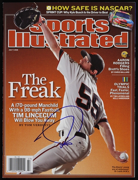 2008 Tim Lincecum San Francisco Giants Signed Sports Illustrated (JSA)