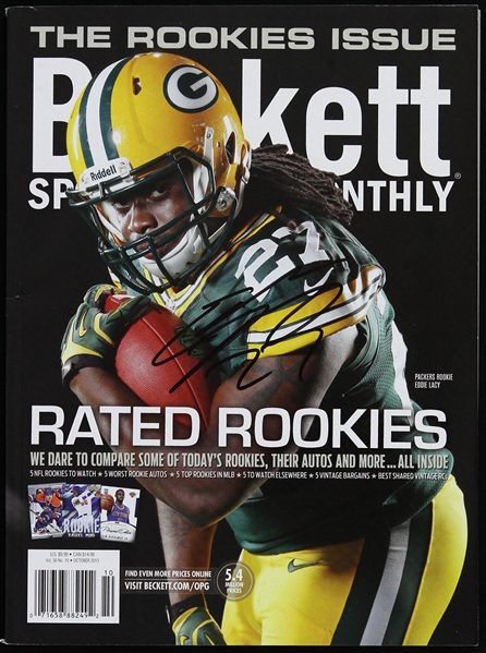 2013 Eddie Lacy Green Bay Packers Signed Beckett Sports Card Monthly (JSA)