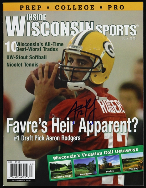 2005 Aaron Rodgers Green Bay Packers Signed Inside Wisconsin Sports (JSA)