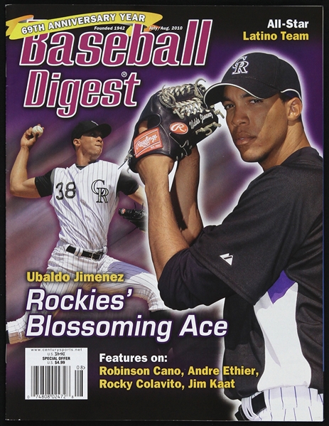 2010 Ubaldo Jimenez Colorado Rockies Baseball Digest 