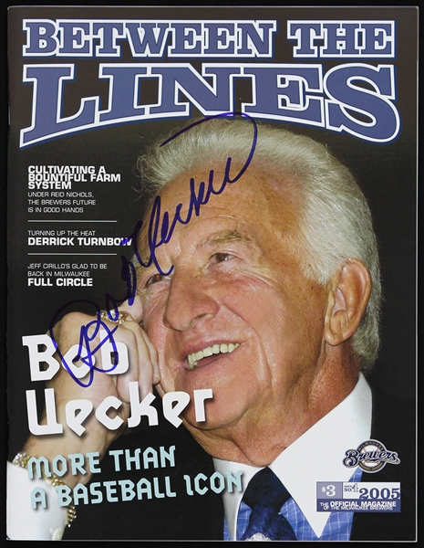 2005 Bob Uecker Milwaukee Brewers Signed Between the Lines Magazine (JSA)