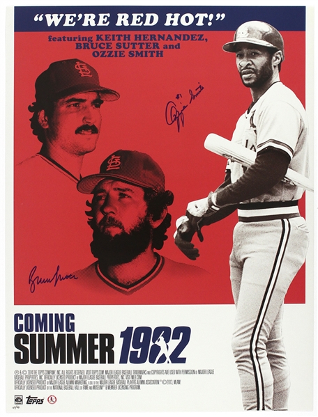 2014 Ozzie Smith & Bruce Sutter St. Louis Cardinals Signed 18"x 24" "Were Red Hot" Poster (JSA)
