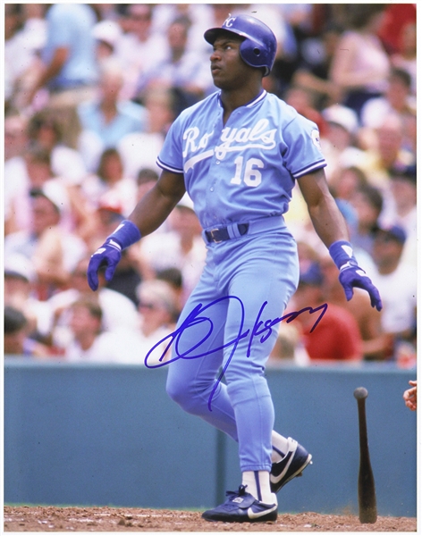 1986-1991 Bo Jackson Kansas City Royals Signed 11"x 14" Photo (JSA)