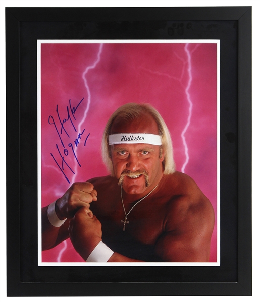 1980s Hulk Hogan World Wrestling Federation Signed 22"x 26" Framed Photo (JSA)