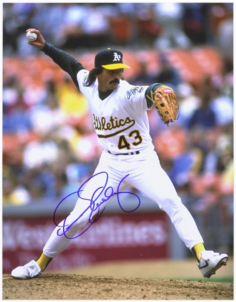 1987-1995 Dennis Eckersley Oakland As Signed 11"x 14" Photo (JSA) 