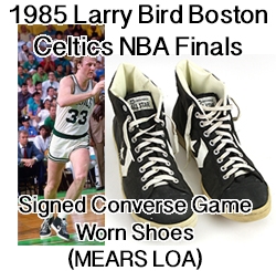 1985 Larry Bird Boston Celtics NBA Finals Signed Converse Game Worn Shoes (MEARS LOA)