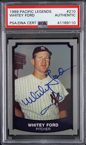 1989 Whitey Ford New York Yankees Autographed Pacific Legends Trading Card (PSA/DNA Slabbed)