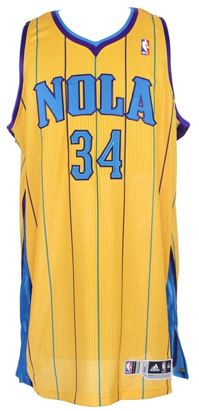 2010-11 Aaron Gray New Orleans Hornets Game Worn Alternate Jersey (MEARS LOA)