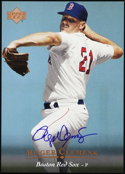 1995 Roger Clemens Boston Red Sox Autographed 5x7 Upper Deck Trading Card (JSA)