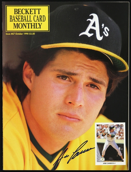 1990 Jose Canseco Oakland Athletics Autographed Beckett Magazine (JSA)