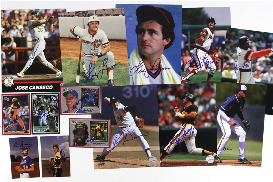 1970’s-2000’s Autographed Baseball Memorabilia Including Jumbo Donruss Trading Cards, 3x5 photos, and 8x10 Photos (Lot of 14)(JSA)