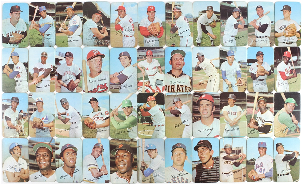 1970-71 Topps Super Oversize Baseball Trading Card Collection - Lot of 69 w/ Roberto Clemente, Willie Mays, Reggie Jackson, Pete Rose, Tom Seaver & More