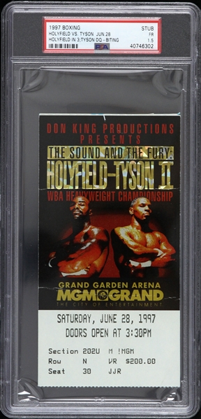 1997 Evander Holyfield vs Mike Tyson Boxing Match Ticket Stub (PSA/DNA Slabbed)