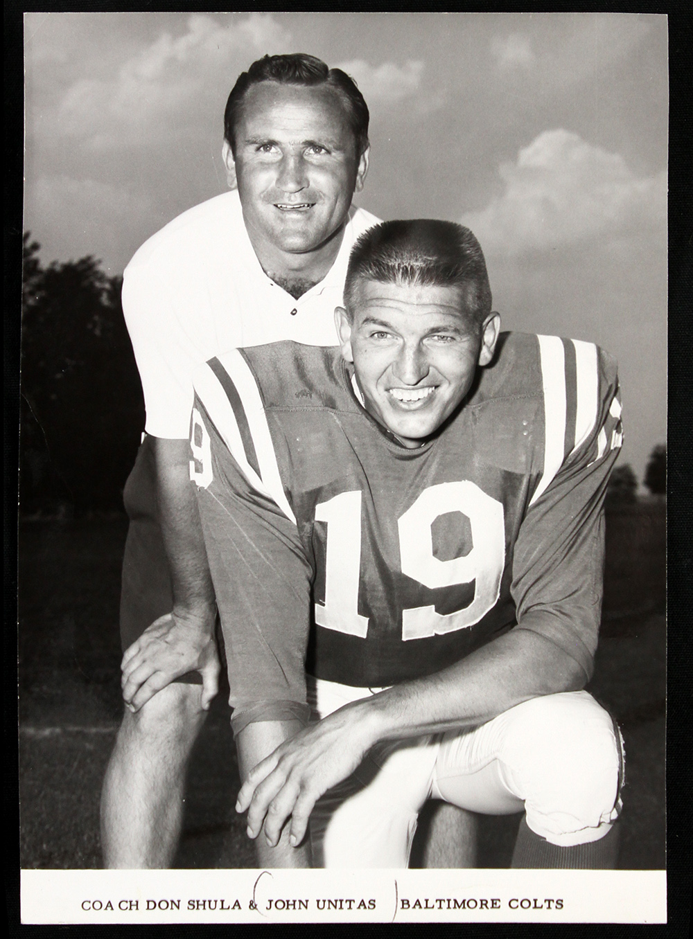 Lot Detail - 1965 Johnny Unitas and Don Shula Baltimore Colts 5'x 7' B&W  Photo