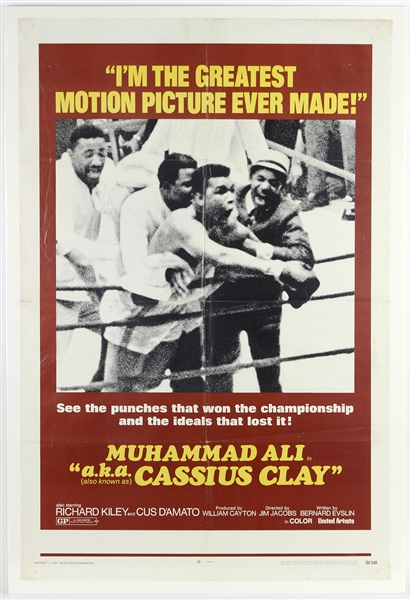 1970 Muhammad Ali a.k.a. Cassius Clay 27"x 41" Film Poster 