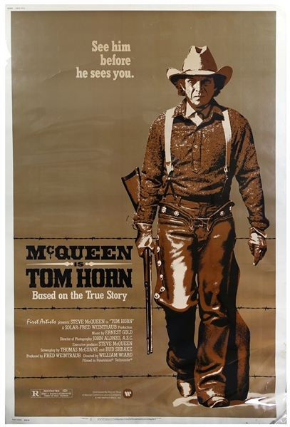 1980 Steve McQueen "Tom Horn" 41"x 60" Film Poster 