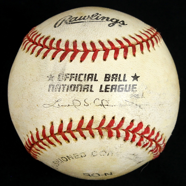 1992 Pittsburgh Pirates vs Atlanta Braves NLCS Batting Practice Used OBNL Baseball (MEARS LOA)