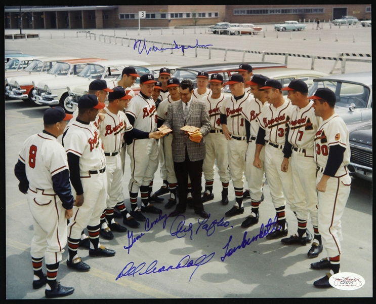1950s Milwaukee Braves Multi-Signed 8"x 10" Team Photo w/ Warren Spahn, Andy Pafko, and more *JSA*
