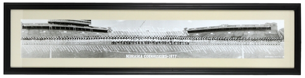 1977 Nebraska Cornhuskers 13"x 54" Framed Team Photo