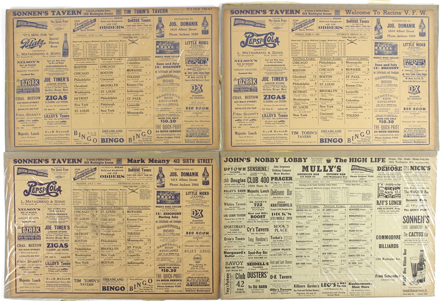1930s-1950s Baseball Score Cards & Team Standings (Lot of 19)