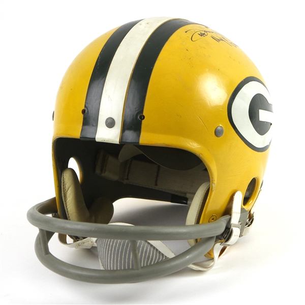 1966-71 Donny Anderson Green Bay Packers Signed Game Worn Helmet (MEARS LOA/JSA)
