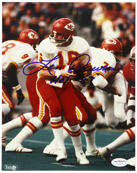 1977-87 Len Dawson Kansas City Chiefs Signed Autographed HOF 8 x 10 Photo *JSA*