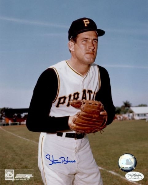 1964-74 Steve Blass Pittsburgh Pirates Autographed 8x10 Color Photo *JSA*