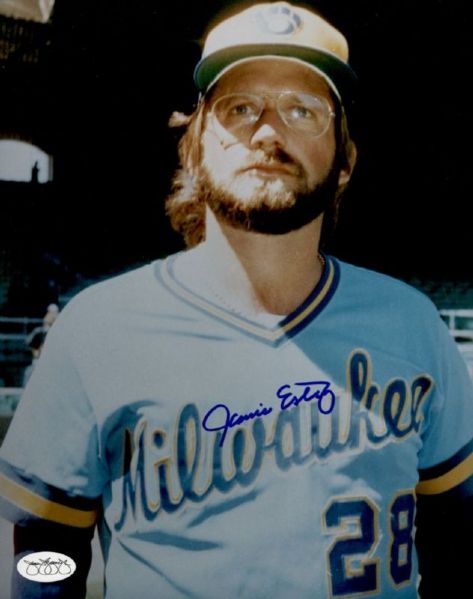 1981-83 Milwaukee Brewers Jamie Easterly Auto 8x10 Color Photo JSA Hologram