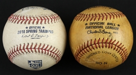 1980s-2000s 3 Rivers Stadium ONL Feeney Game Used Foul Baseball & Official Spring Training Arizona League Baseball (MEARS LOA)