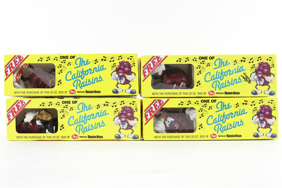 1989 The California Raisins Post Raisin Bran 2.5" Figures (Lot of 4)